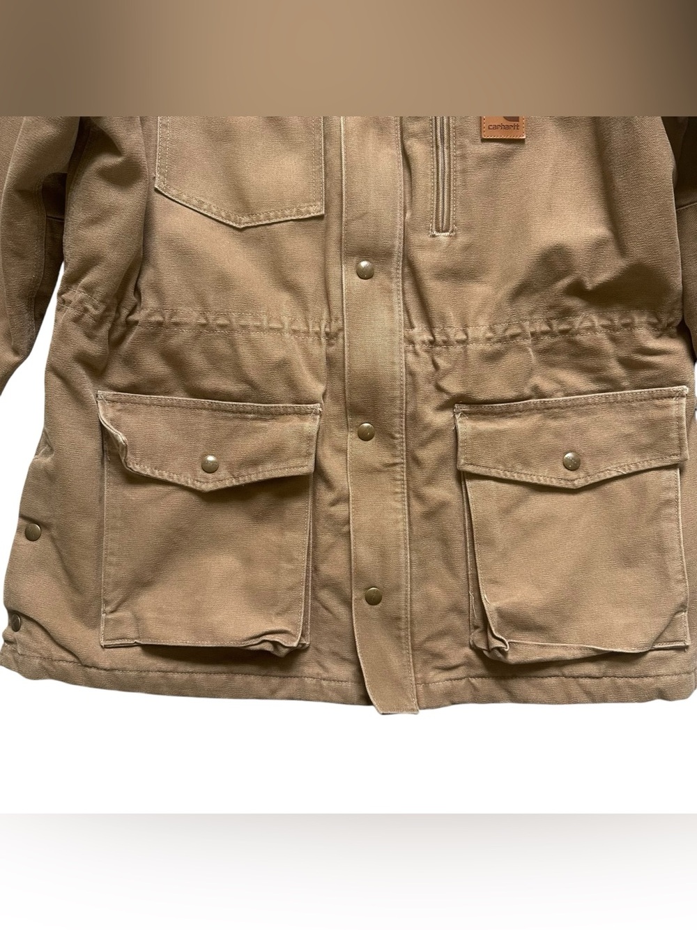 Carhartt Sandstone Rancher Coat Duck Canvas Quilted Lined Workwear 90’s Brown M - Picture 7 of 14